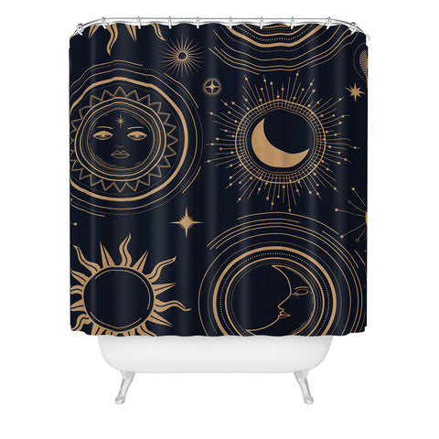 Emanuela Carratoni Boho Moon and Sun Shower Curtain