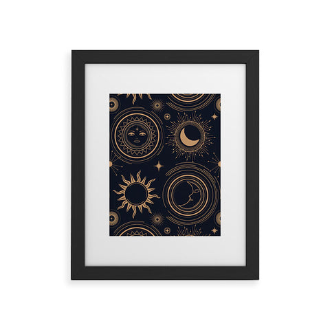 Emanuela Carratoni Boho Moon and Sun Framed Art Print