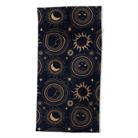 Emanuela Carratoni Boho Moon and Sun Beach Towel