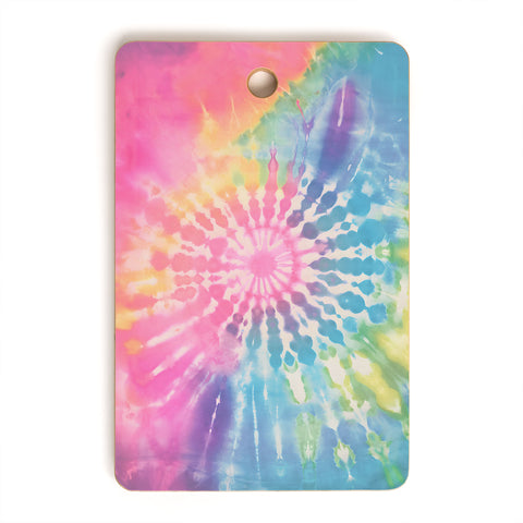 Emanuela Carratoni Boho Rainbow Tie Dye Cutting Board Rectangle