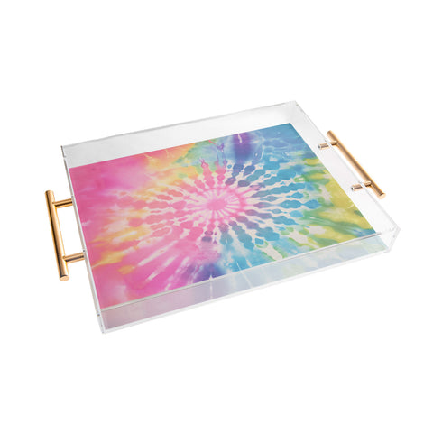 Emanuela Carratoni Boho Rainbow Tie Dye Acrylic Tray