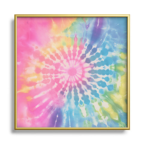 Emanuela Carratoni Boho Rainbow Tie Dye Square Metal Framed Art Print