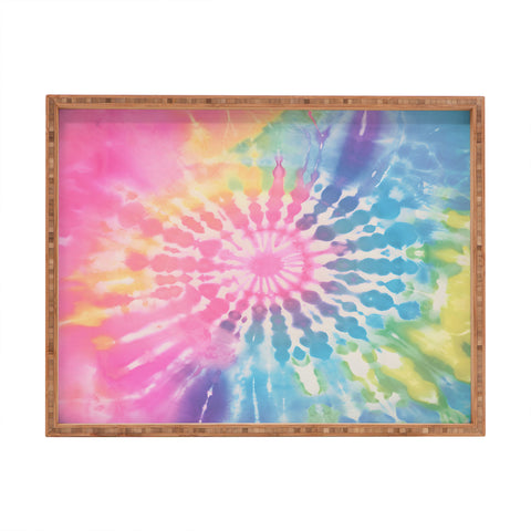Emanuela Carratoni Boho Rainbow Tie Dye Rectangular Tray