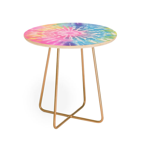 Emanuela Carratoni Boho Rainbow Tie Dye Round Side Table