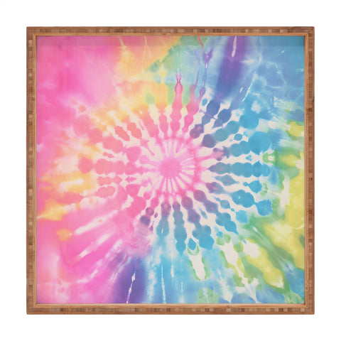 Emanuela Carratoni Boho Rainbow Tie Dye Square Tray