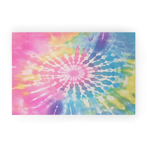 Emanuela Carratoni Boho Rainbow Tie Dye Welcome Mat