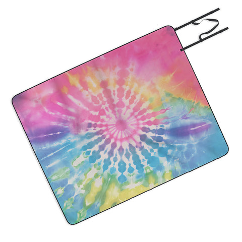 Emanuela Carratoni Boho Rainbow Tie Dye Picnic Blanket