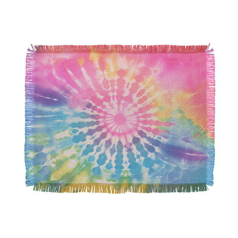 Emanuela Carratoni Boho Rainbow Tie Dye Throw Blanket