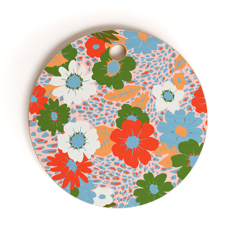 Emanuela Carratoni Bold Flowers Cutting Board Round