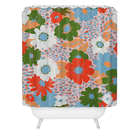 Emanuela Carratoni Bold Flowers Shower Curtain