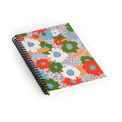 Emanuela Carratoni Bold Flowers Spiral Notebook