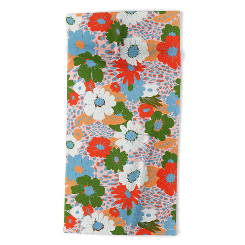 Emanuela Carratoni Bold Flowers Beach Towel