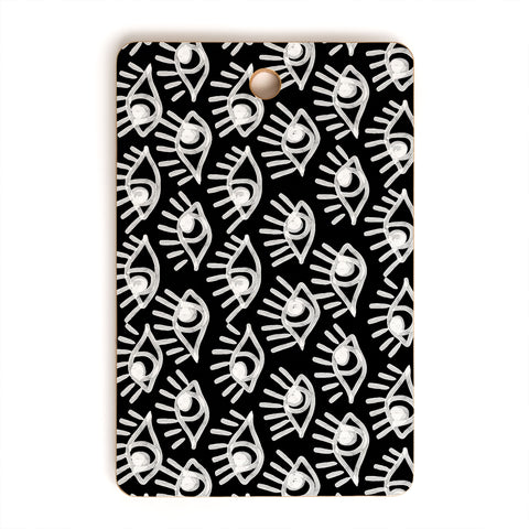 Emanuela Carratoni Bold Painted Eyes Cutting Board Rectangle
