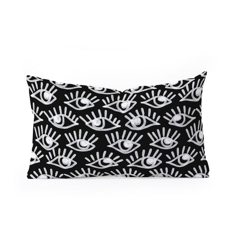 Emanuela Carratoni Bold Painted Eyes Oblong Throw Pillow