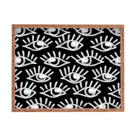 Emanuela Carratoni Bold Painted Eyes Rectangular Tray
