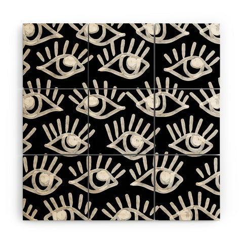 Emanuela Carratoni Bold Painted Eyes Wood Wall Mural