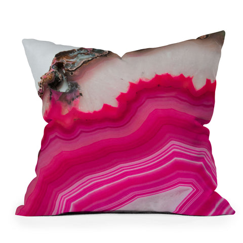 Emanuela Carratoni Bold Pink Agate Outdoor Throw Pillow