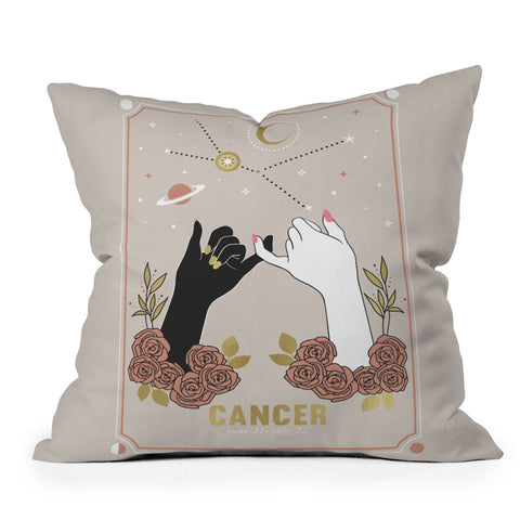 Emanuela Carratoni Cancer Zodiac Series Outdoor Throw Pillow