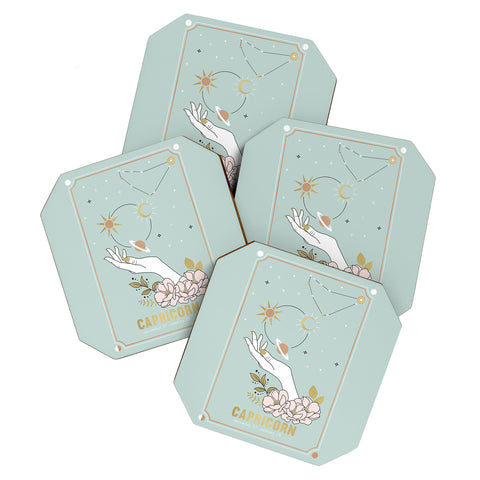 Emanuela Carratoni Capricorn Zodiac Series Coaster Set