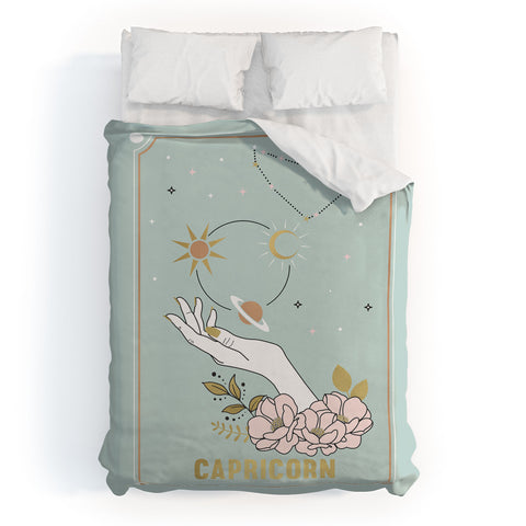 Emanuela Carratoni Capricorn Zodiac Series Duvet Cover