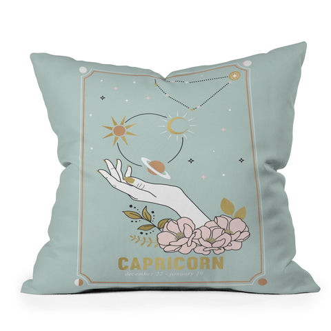 Emanuela Carratoni Capricorn Zodiac Series Outdoor Throw Pillow