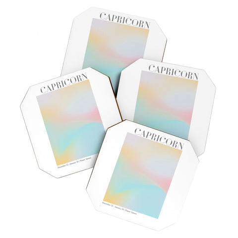 Emanuela Carratoni Capricorn Zodiac Sign Gradient Coaster Set