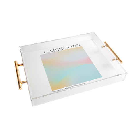 Emanuela Carratoni Capricorn Zodiac Sign Gradient Acrylic Tray