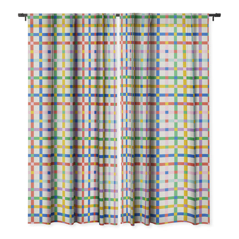 Emanuela Carratoni Checkered Crossings Blackout Window Curtain