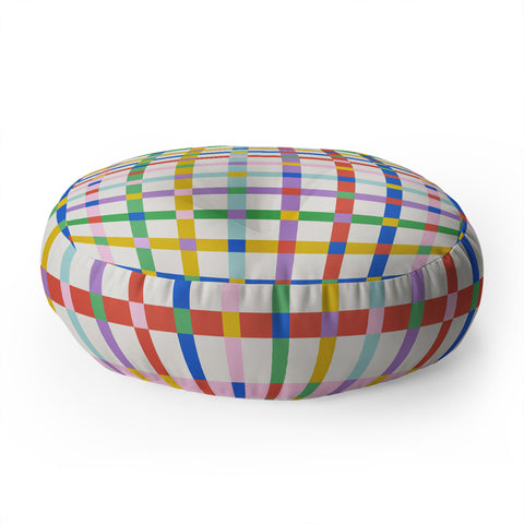 Emanuela Carratoni Checkered Crossings Floor Pillow Round