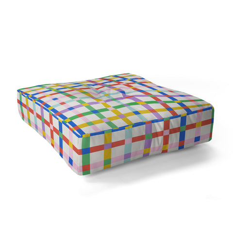 Emanuela Carratoni Checkered Crossings Floor Pillow Square
