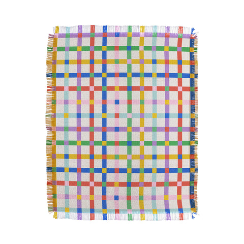 Emanuela Carratoni Checkered Crossings Throw Blanket