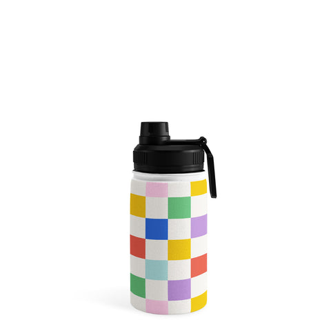 Emanuela Carratoni Checkered Rainbow Water Bottle
