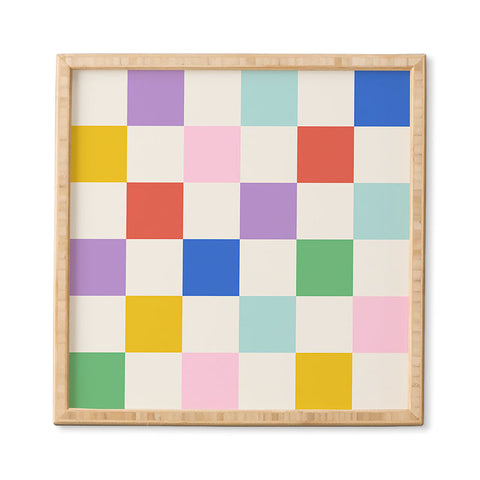 Emanuela Carratoni Checkered Rainbow Framed Wall Art
