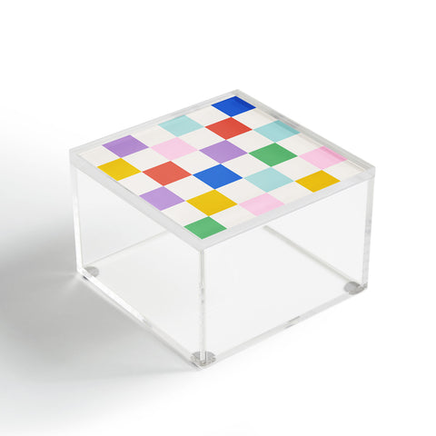 Emanuela Carratoni Checkered Rainbow Acrylic Box