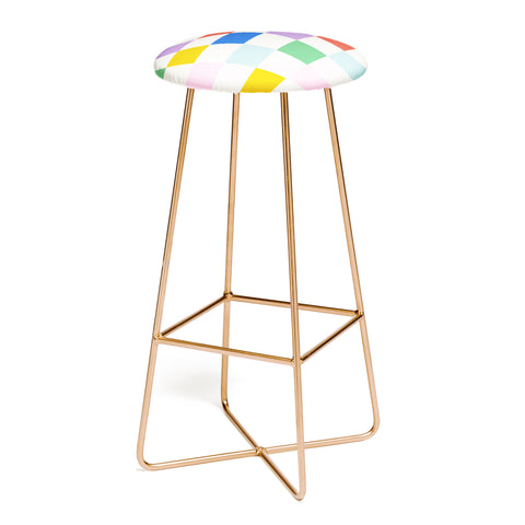 Emanuela Carratoni Checkered Rainbow Bar Stool