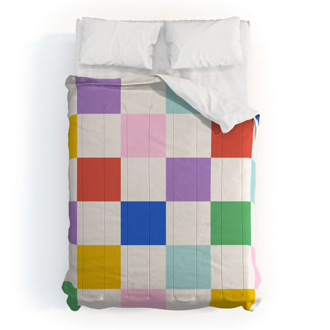 Emanuela Carratoni Checkered Rainbow Comforter