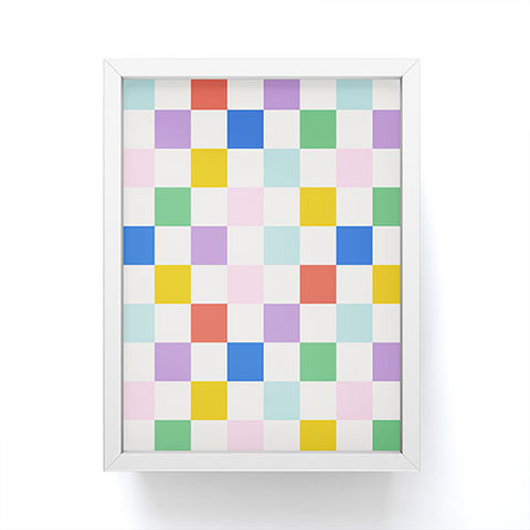 Emanuela Carratoni Checkered Rainbow Framed Mini Art Print