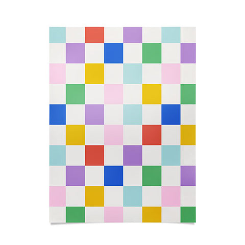 Emanuela Carratoni Checkered Rainbow Poster