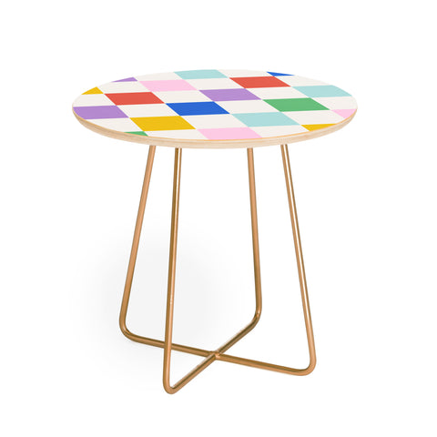 Emanuela Carratoni Checkered Rainbow Round Side Table
