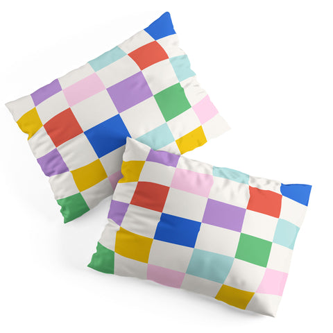 Emanuela Carratoni Checkered Rainbow Pillow Shams