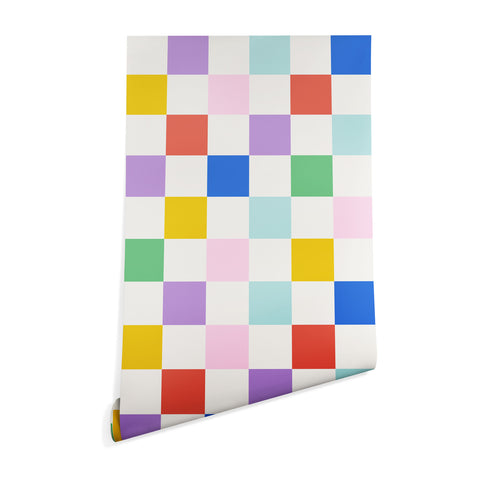 Emanuela Carratoni Checkered Rainbow Wallpaper