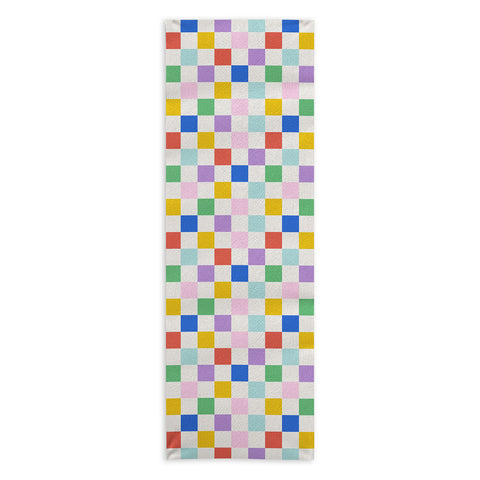 Emanuela Carratoni Checkered Rainbow Yoga Towel