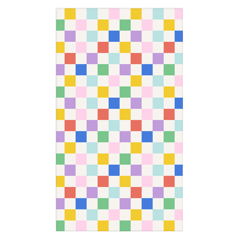 Emanuela Carratoni Checkered Rainbow Tablecloth