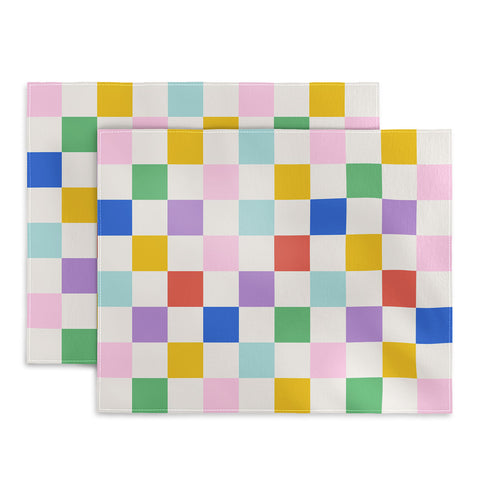 Emanuela Carratoni Checkered Rainbow Placemat