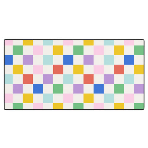 Emanuela Carratoni Checkered Rainbow Desk Mat