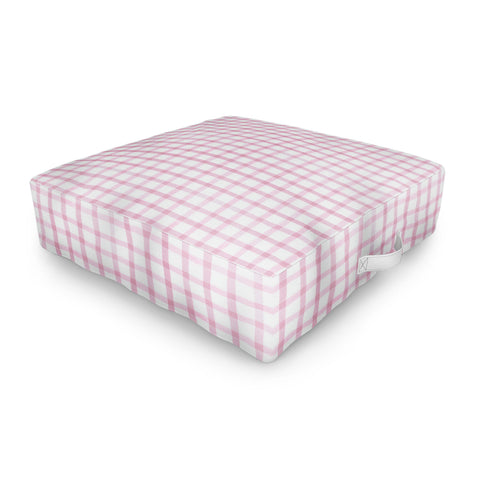 Emanuela Carratoni Checkered Watercolor Outdoor Floor Cushion