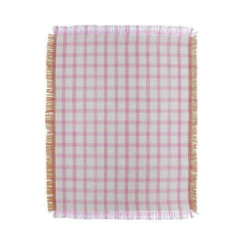 Emanuela Carratoni Checkered Watercolor Throw Blanket