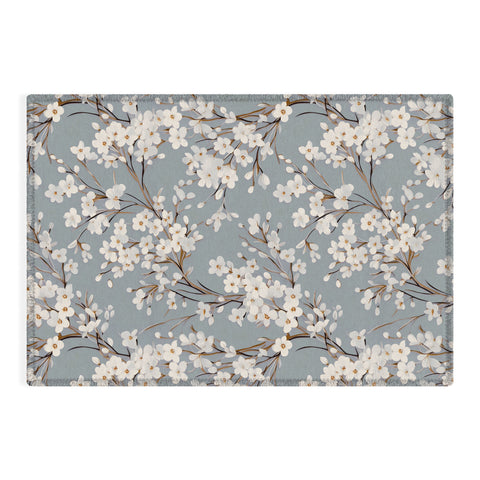 Emanuela Carratoni Cherry Blossom Flowers Outdoor Rug