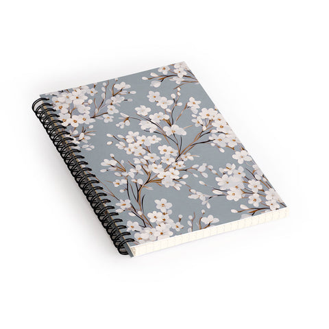 Emanuela Carratoni Cherry Blossom Flowers Spiral Notebook