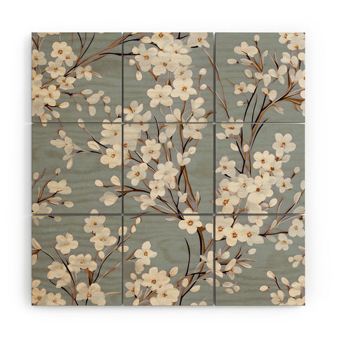 Emanuela Carratoni Cherry Blossom Flowers Wood Wall Mural